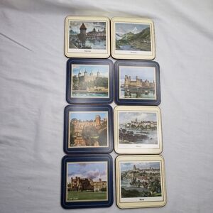 8 Vintage Pimpernel England and Switzerland Drink Coasters